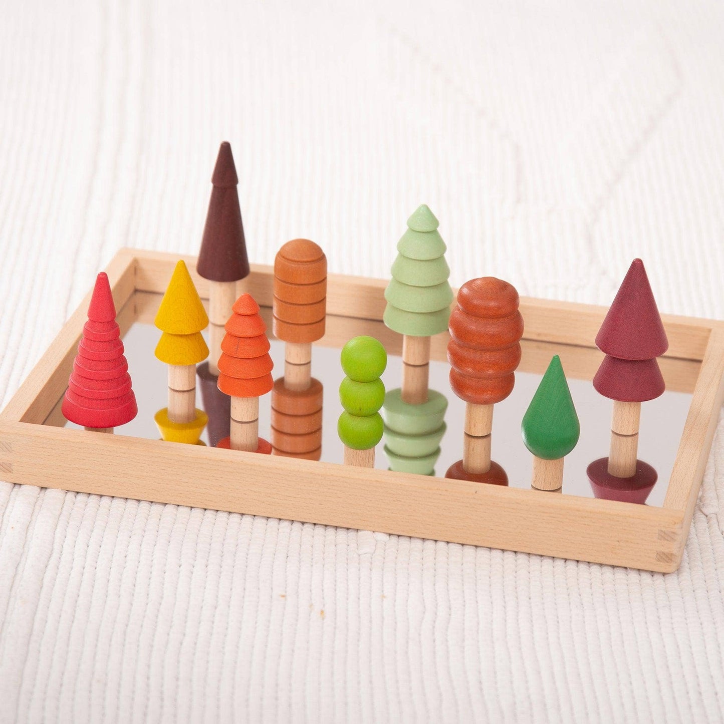 Saisonale Wald-Bäumchen aus Buchenholz – 10er Set - A-Kids