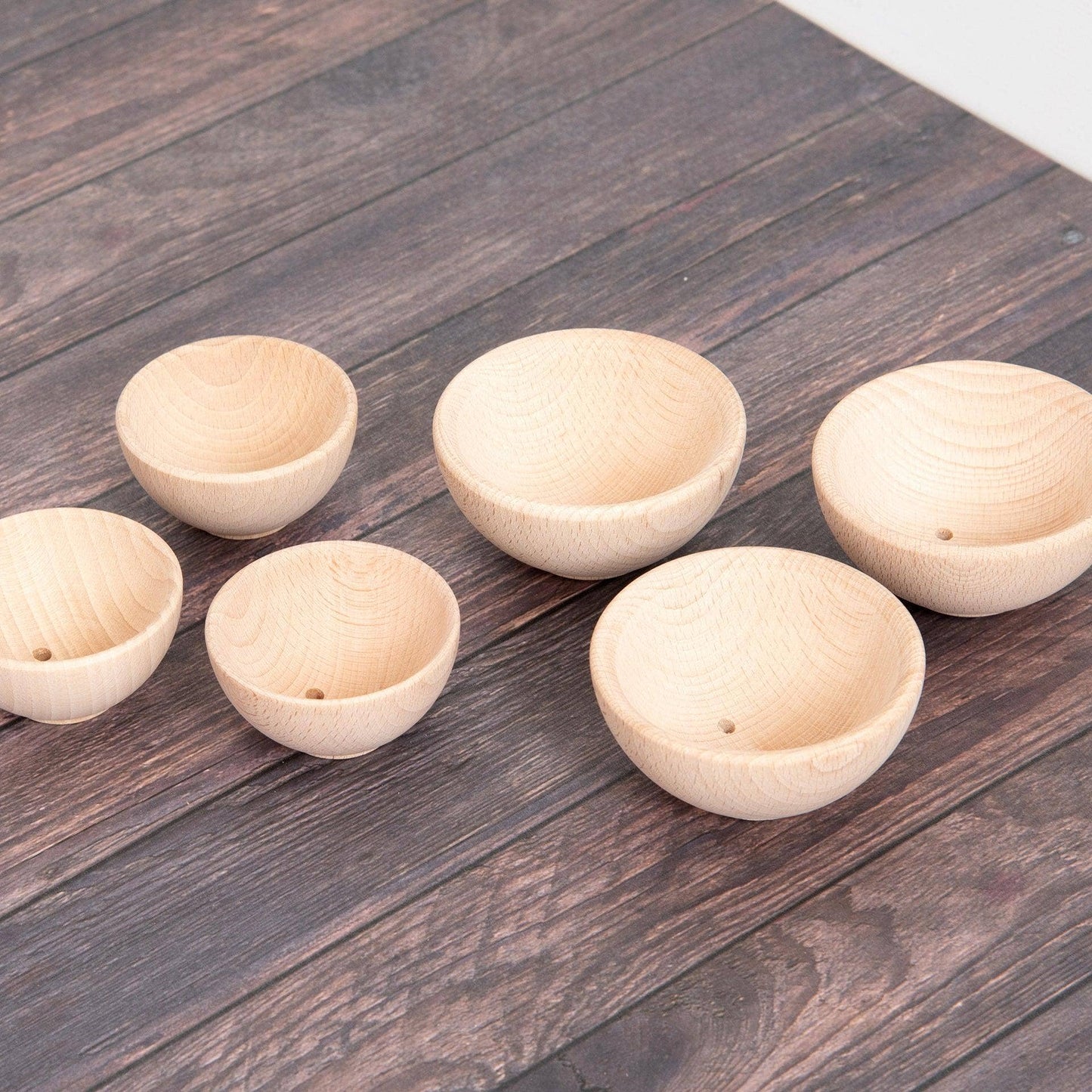 Schalen aus Naturholz (70 mm), 3er-Pack