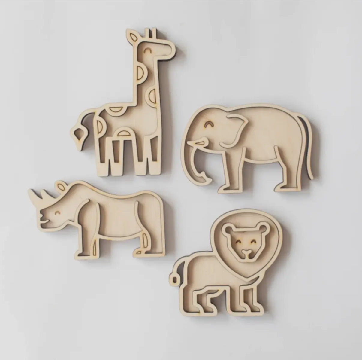 Spieltablett aus Holz - Safari