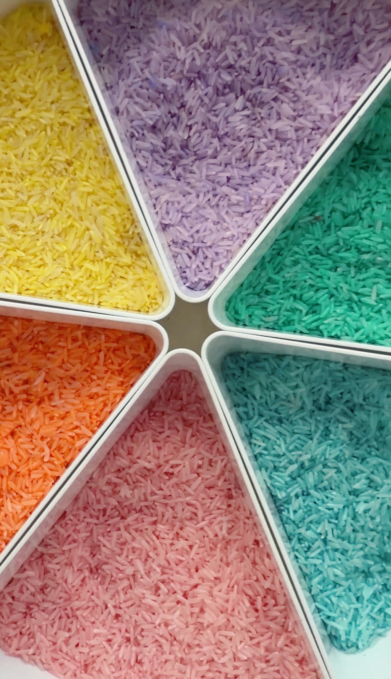 6 Farben Reis in Pastell