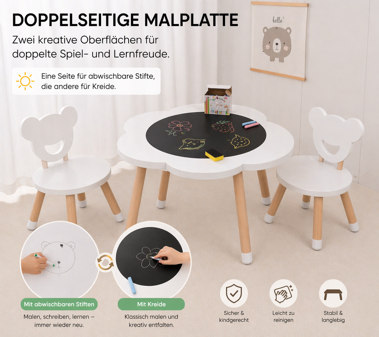 Sensoriktisch & 2 Stühle (ohne PlayTray Box) - A-Kids