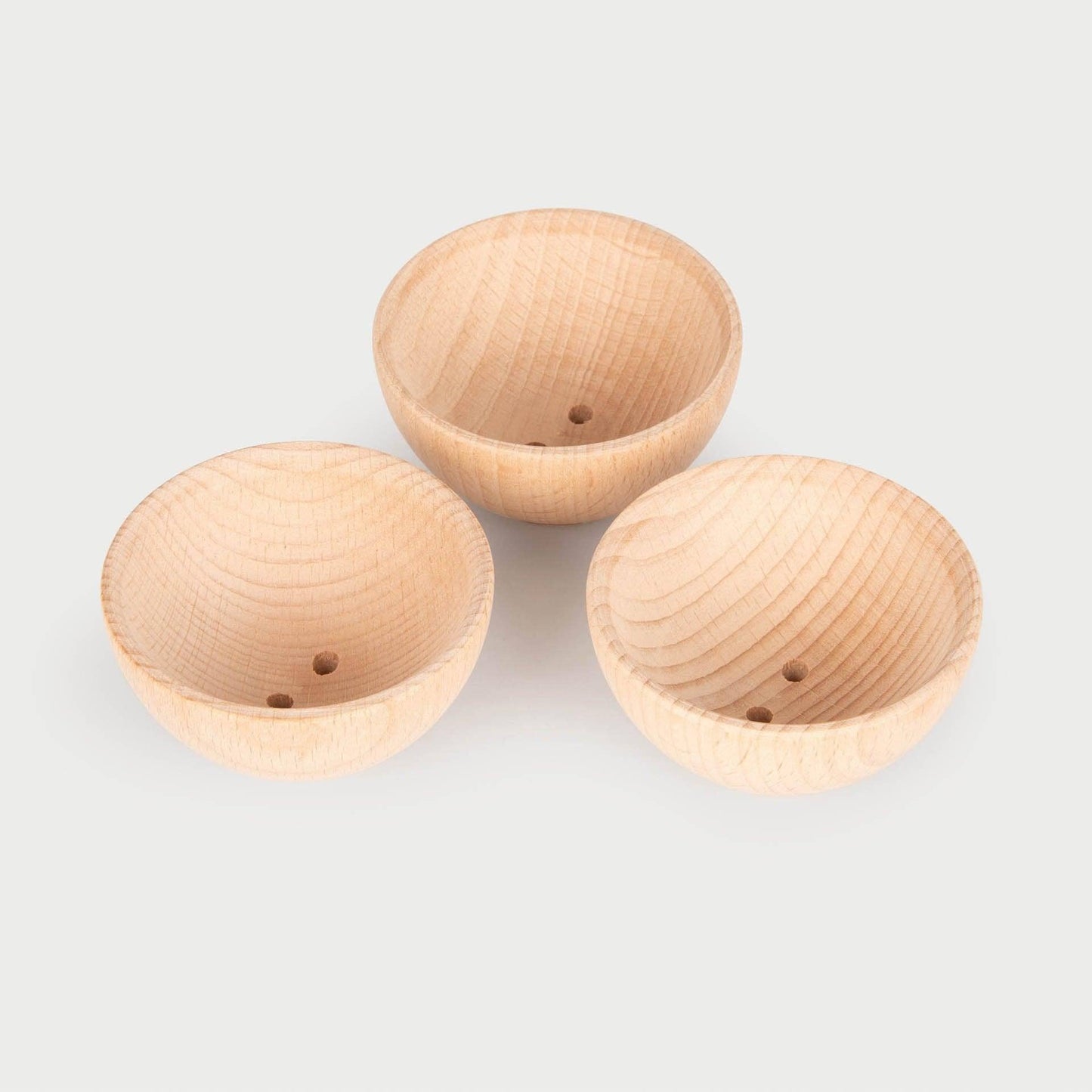 Schalen aus Naturholz (70 mm), 3er-Pack