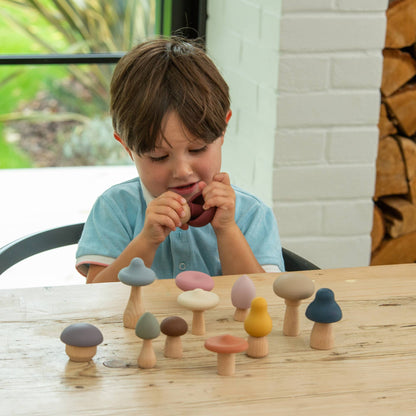 SiliSoft® Waldpilz-Set (Erdfarben) - A-Kids