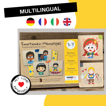 Emotionen-Memospiel (3-7 Jahre) | 30 gefühlvolle Karten - A-Kids