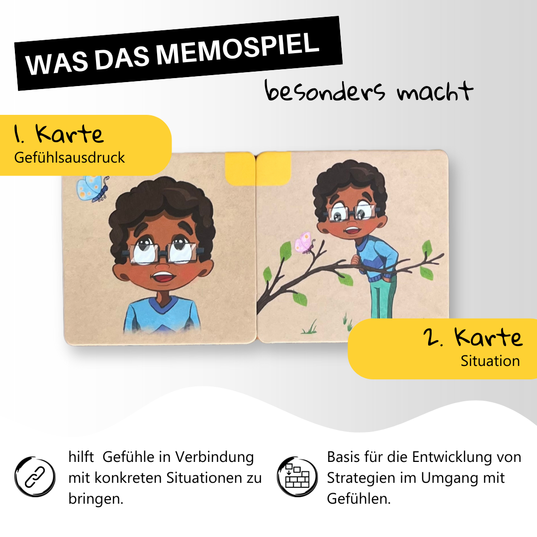 Emotionen-Memospiel (3-7 Jahre) | 30 gefühlvolle Karten - A-Kids