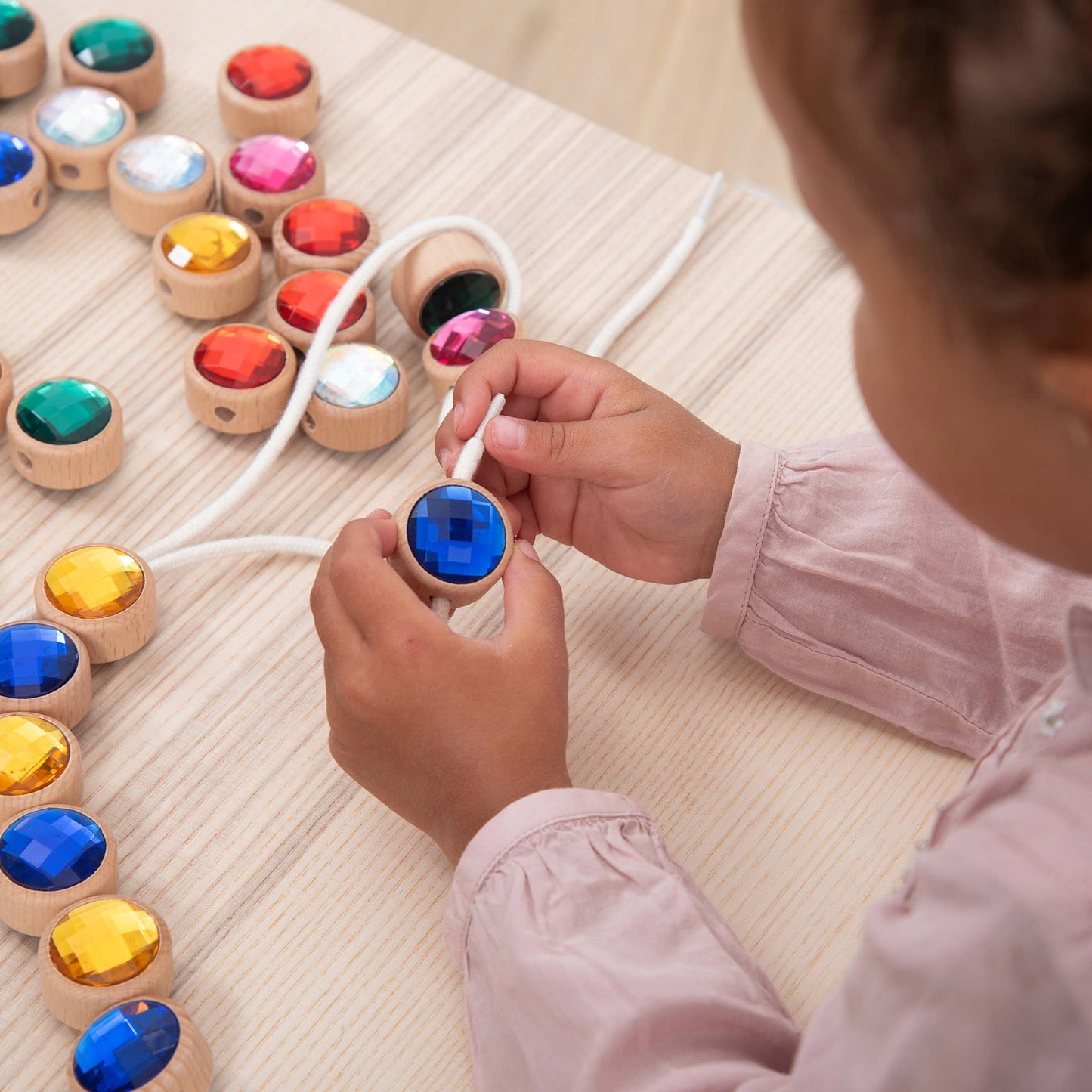 Tickit Holzkordel-Perlen in Juwelenoptik - A-Kids