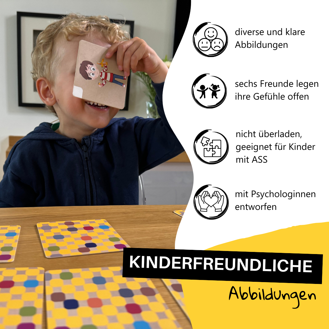 Emotionen-Memospiel (3-7 Jahre) | 30 gefühlvolle Karten - A-Kids