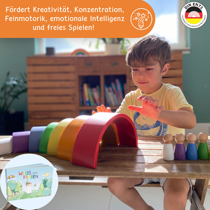 "Willis Regenbogenwelt" - Premium Regenbogen aus Buchenholz