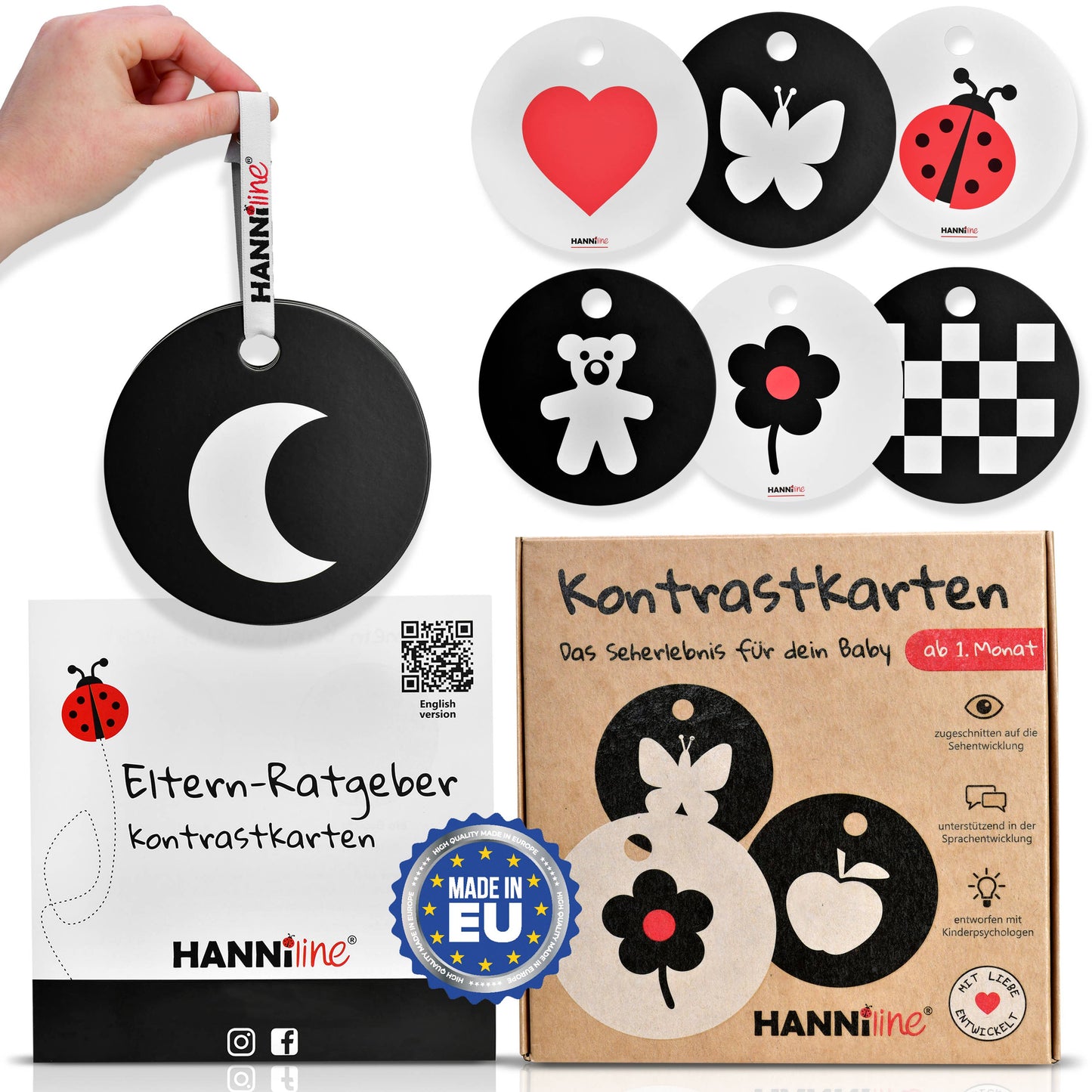Kontrastkarten ab dem 1. Lebensmonat | Geburtsgeschenk - A-Kids