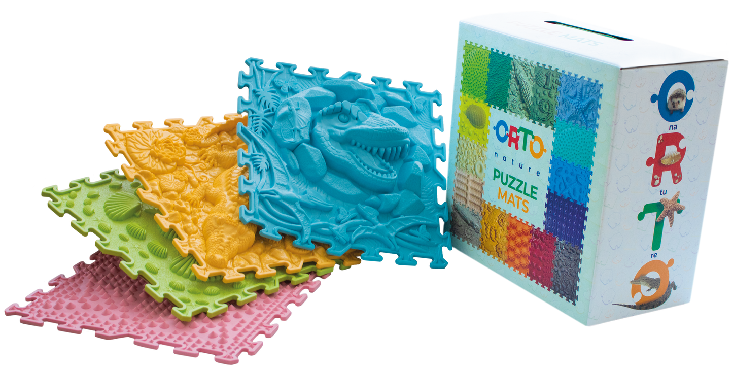 Sensomotorische Massage-Puzzlematte – Set „Soft Pastel“