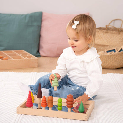 Saisonale Wald-Bäumchen aus Buchenholz – 10er Set - A-Kids
