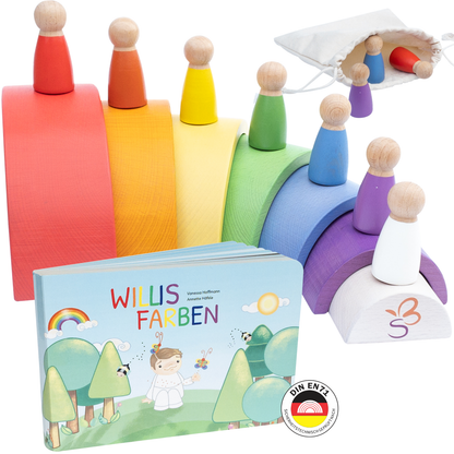 "Willis Regenbogenwelt" - Premium Regenbogen aus Buchenholz