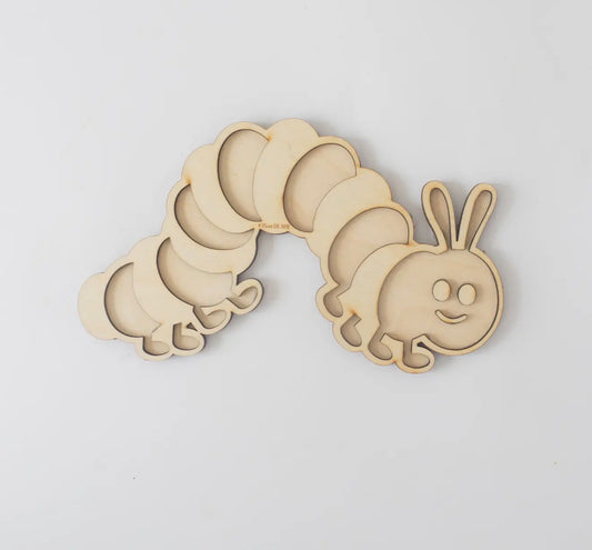 Raupe aus Holz - A-Kids