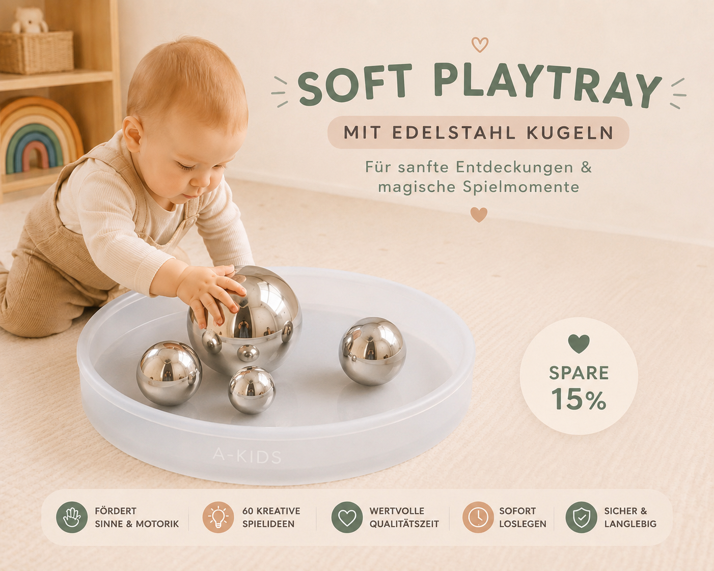 Soft Playatray + Edelstahlkugeln