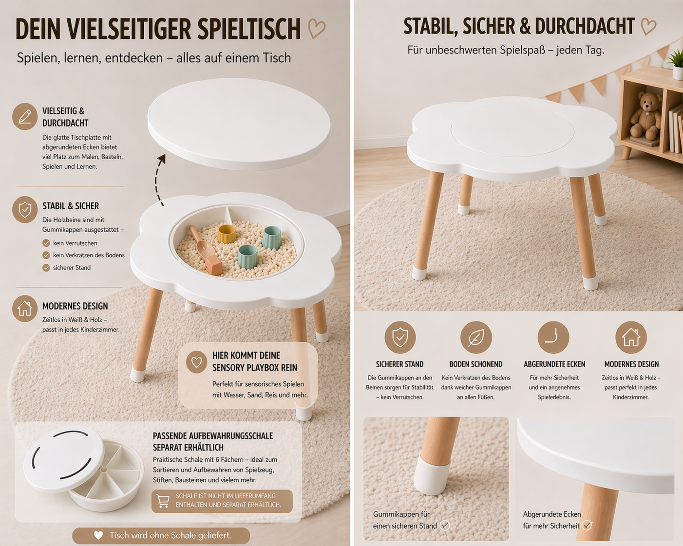 Sensoriktisch & 2 Stühle (ohne PlayTray Box) - A-Kids
