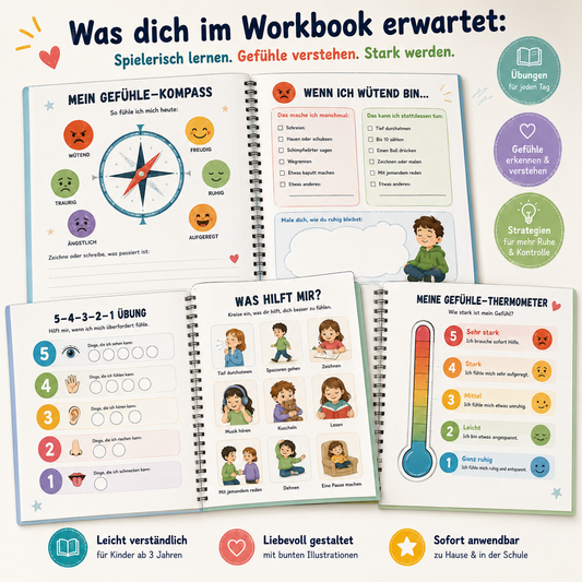 Kinder lernen Gefühle – Das Workbook (PDF-Sofortdownload) - A-Kids
