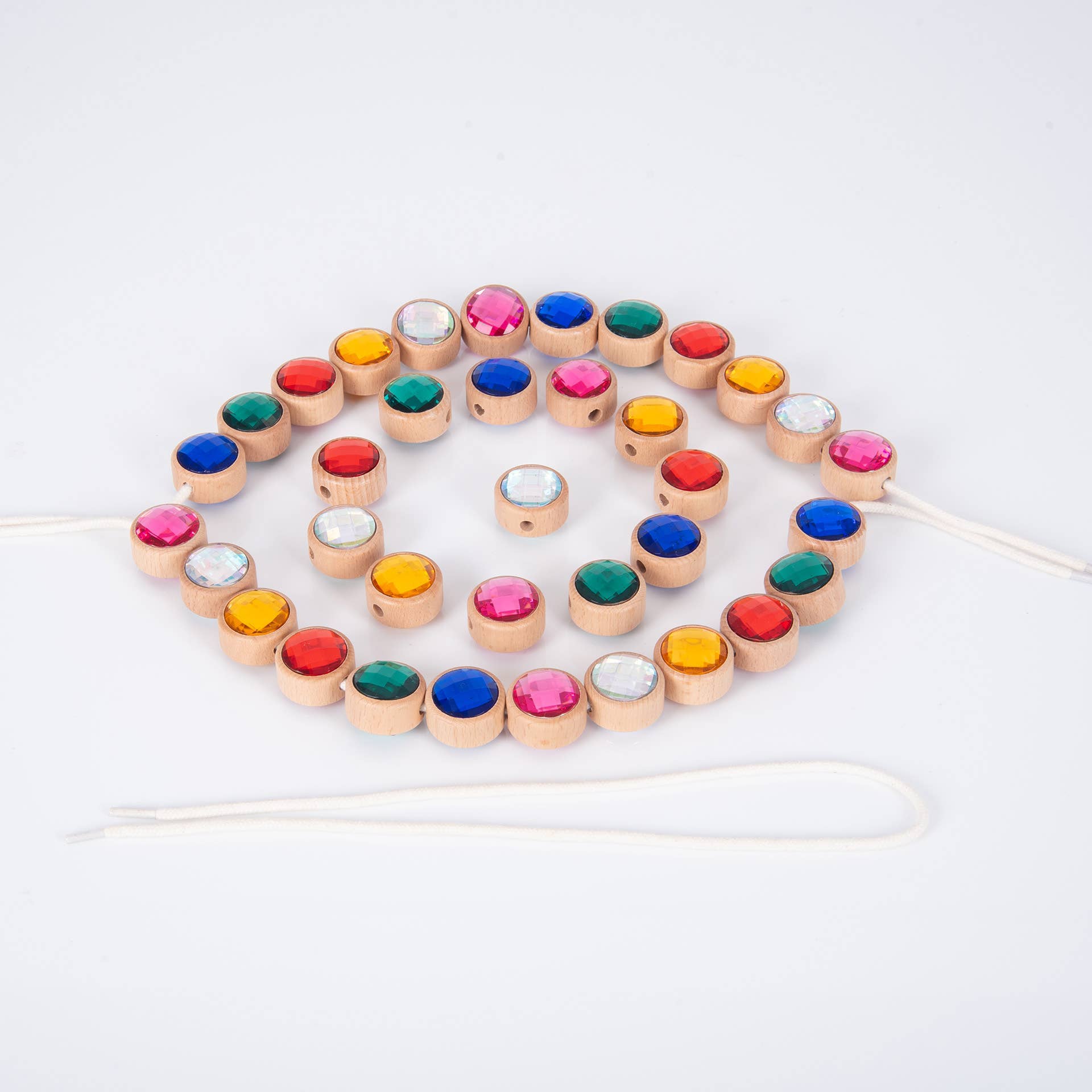 Tickit Holzkordel-Perlen in Juwelenoptik - A-Kids