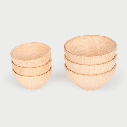 Schalen aus Naturholz (70 mm), 3er-Pack