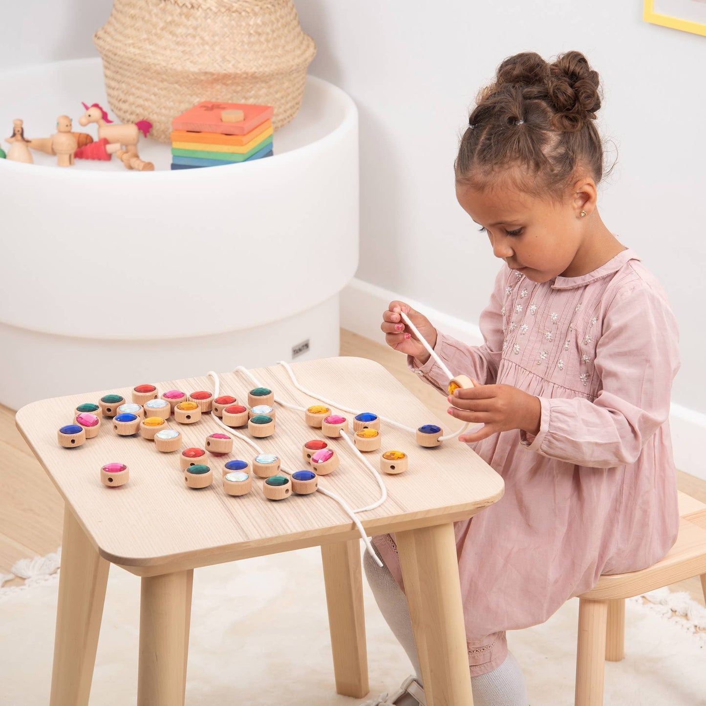 Tickit Holzkordel-Perlen in Juwelenoptik - A-Kids