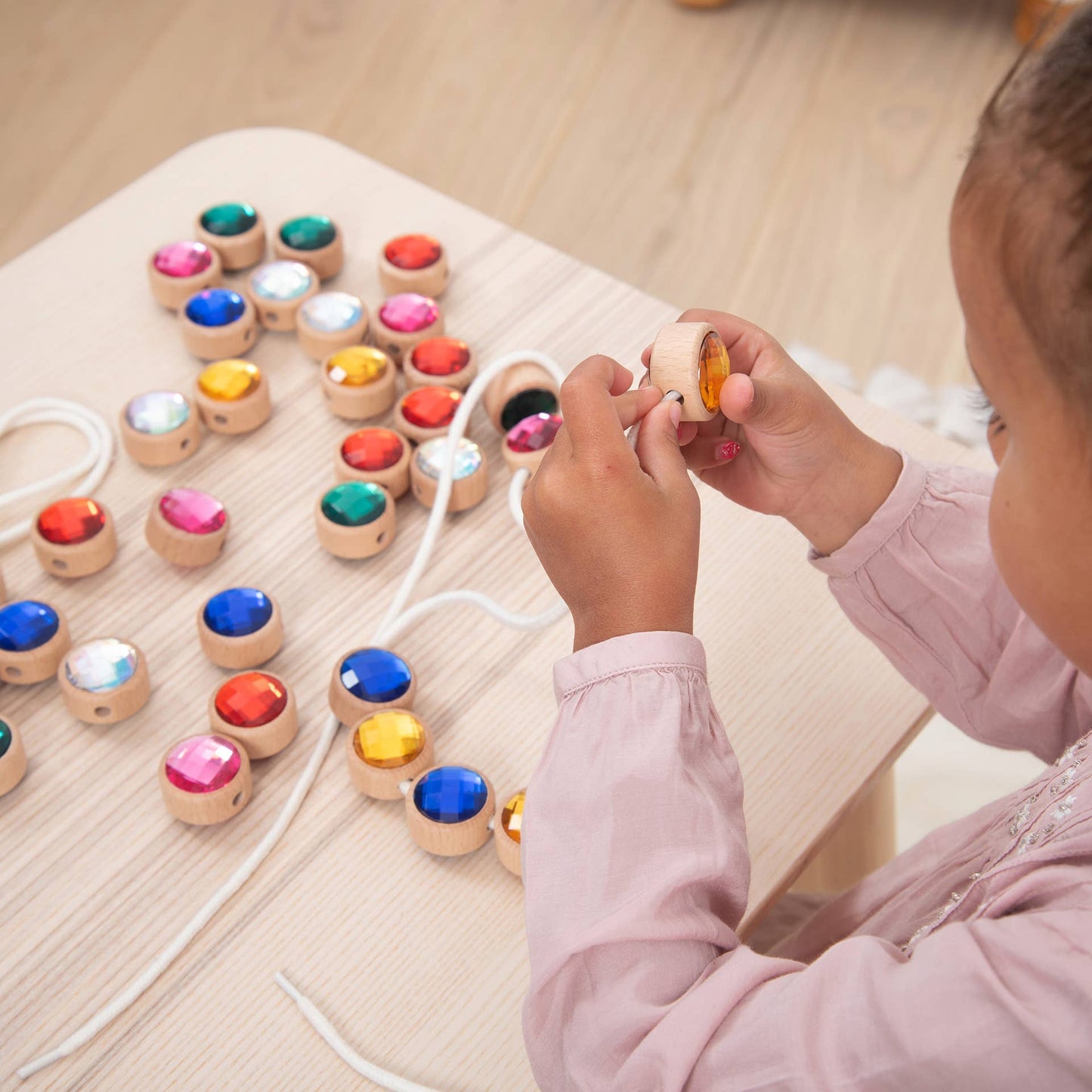 Tickit Holzkordel-Perlen in Juwelenoptik - A-Kids