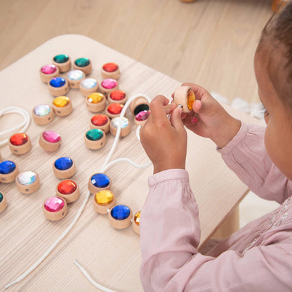 Tickit Holzkordel-Perlen in Juwelenoptik - A-Kids