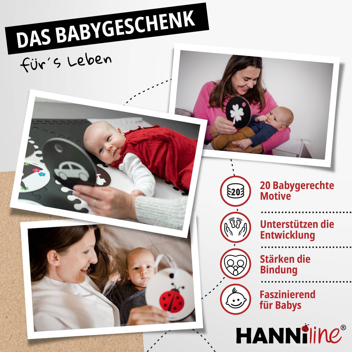 Kontrastkarten ab dem 1. Lebensmonat | Geburtsgeschenk - A-Kids